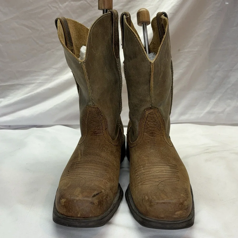 Ariat Rambler Brown Leather Western Boots Cowboy Men's Size 8 D